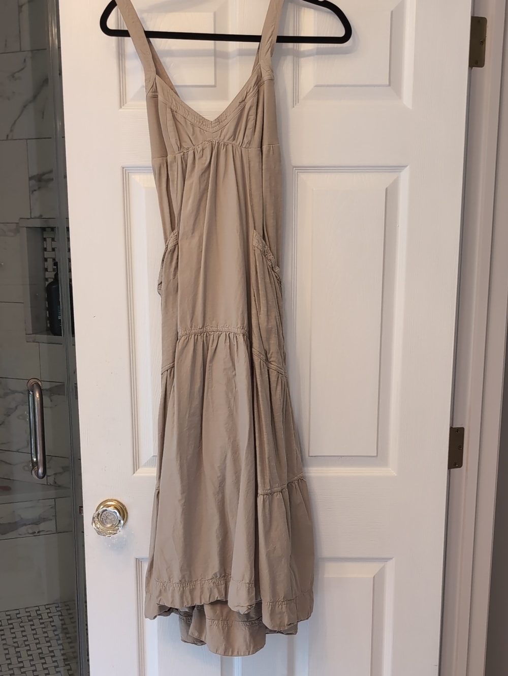 Daily Practice By Anthropologie, Light Taupe Maxi Dress with Adjustable Straps